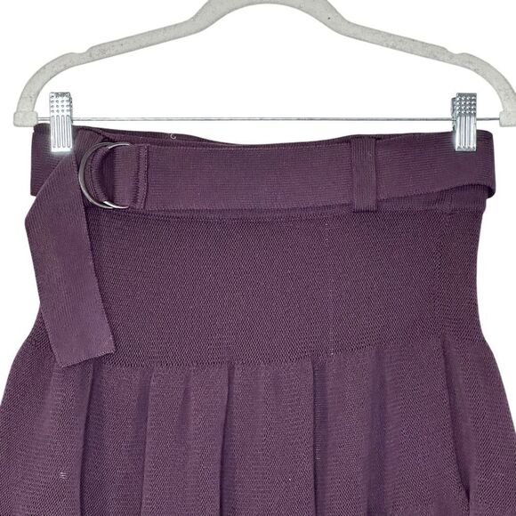 Comptoir Des Cotonniers Burgundy Purple Wool Knit Ruffle Mini Skirt | Size S - Picture 5 of 7